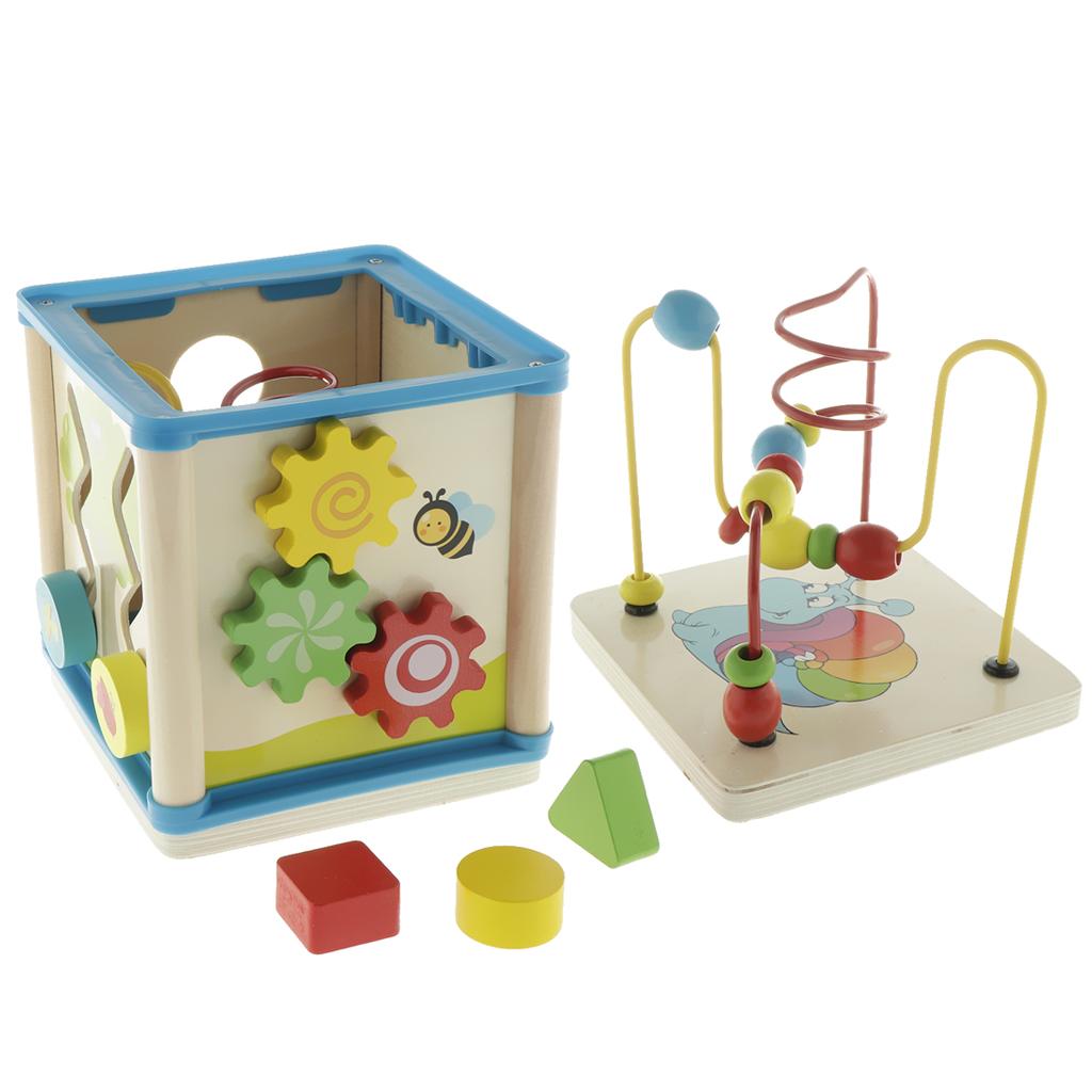 Abacus Counting Bead - Wooden Activity Cube 3D Puzzle Montessori