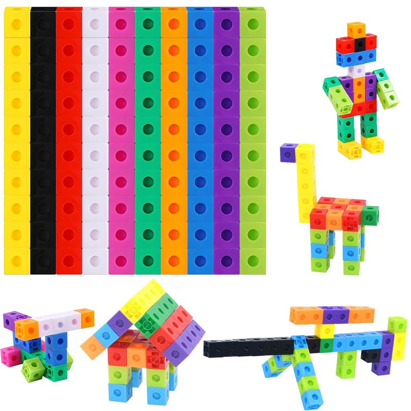 100PCS Set Linking Cubes Math  - Math Manipulative Set 评论和价格