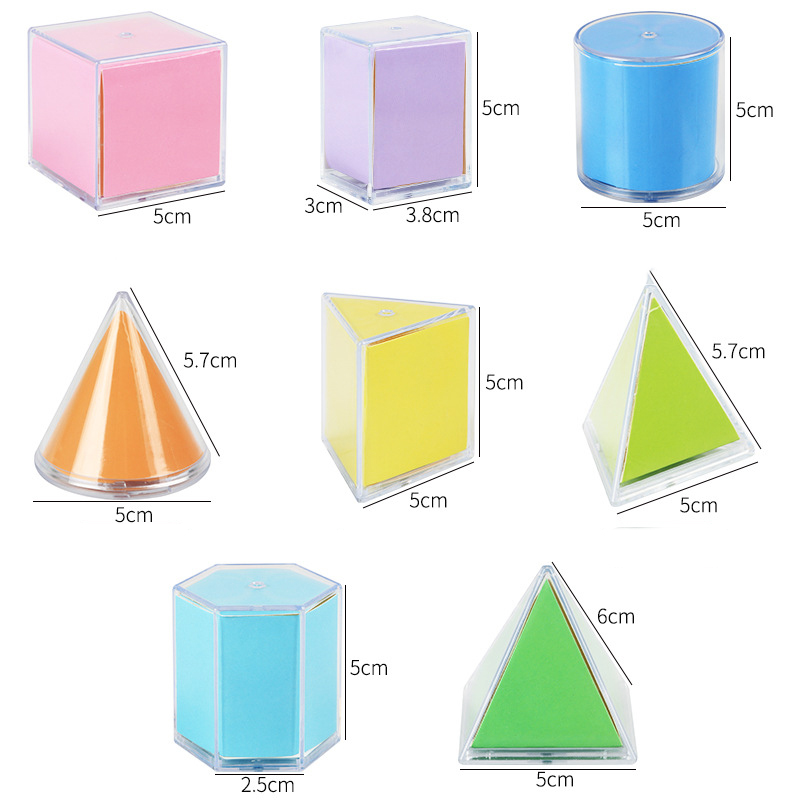 8Pcs Transparent 3D Geometry S - Math Manipulative Set 评论和价格